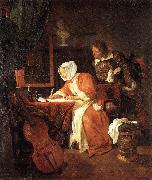 METSU, Gabriel The Letter-Writer Surprised sg oil painting artist